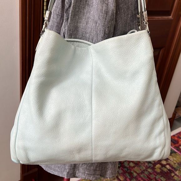 Coach  Phoebe  pebbled leather Light Blue Triple compartment, shoulder bag 26224 - Picture 1 of 17